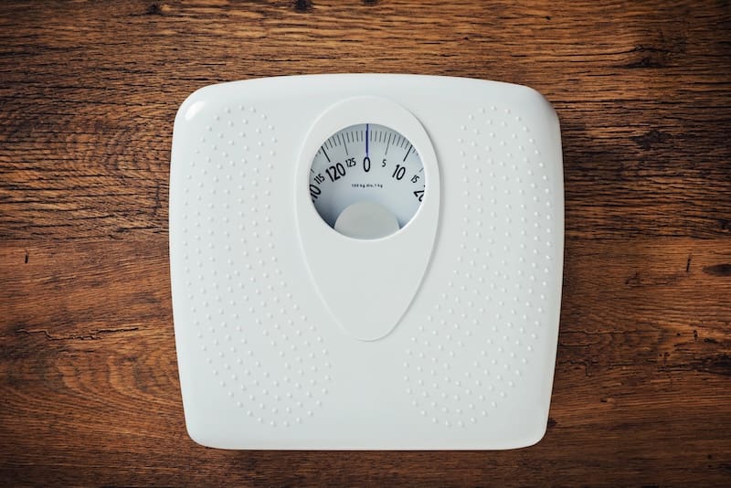 white weight loss scale